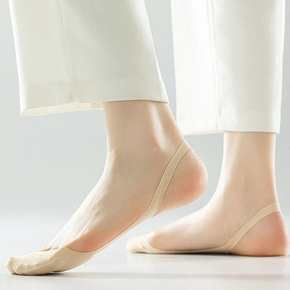 Plus Size Solid Color Padded Half No Show Socks(8 Pairs)
