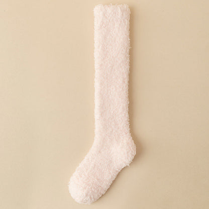 Plusock Plus Size Thickened Plush Knee High Socks(5 Pairs) - Light Pink - EU36-43(US3-9) - image 10