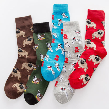 Plusock Plus Size Dalmatian Series Quarter Socks(5 Pairs)