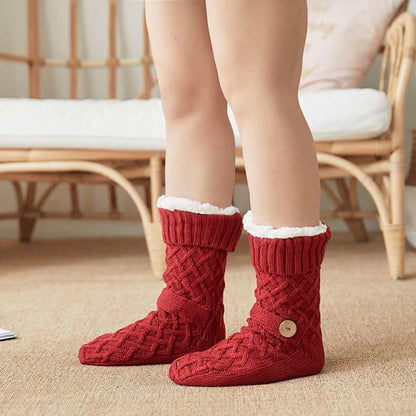Plusock Christmas Wool Cozy Home Slipper Socks - image 1