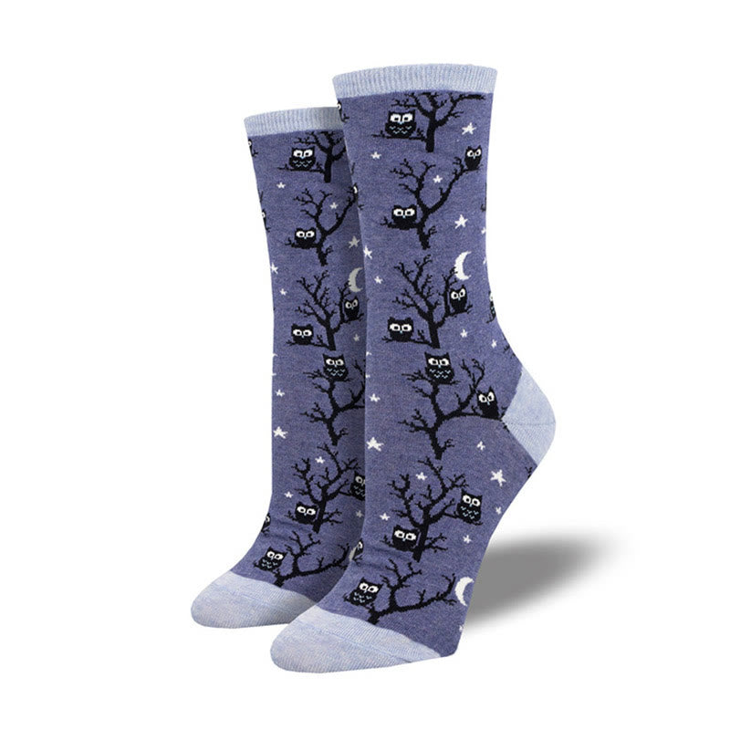 Plus Size Creative Halloween Pattern Crew Socks(4 Pairs)