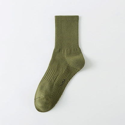Plusock Solid Color Thickened Quarter Socks(5 Pairs) - Army Green - EU40-48(US7-13) - image 9
