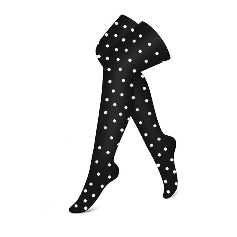 Classic Black Thigh High Compression Socks(3 Pairs)