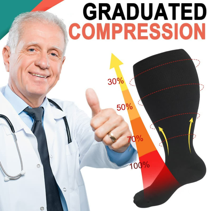 Plusock Solid Color Plus Size Compression Socks 2XL-7XL (3 Pairs) - image 4