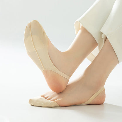 Plus Size Solid Color Padded Half No Show Socks(8 Pairs)