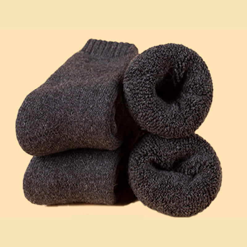 Plusock Plus Size Thick Insulated Heated Winter Crew Socks(5 Pairs) - Dark Grey - EU37-45(US4-11) - image 16