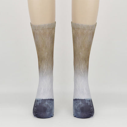 Plus Size Horse Eagle Tiger Paws Quarter Socks(3 Pairs)