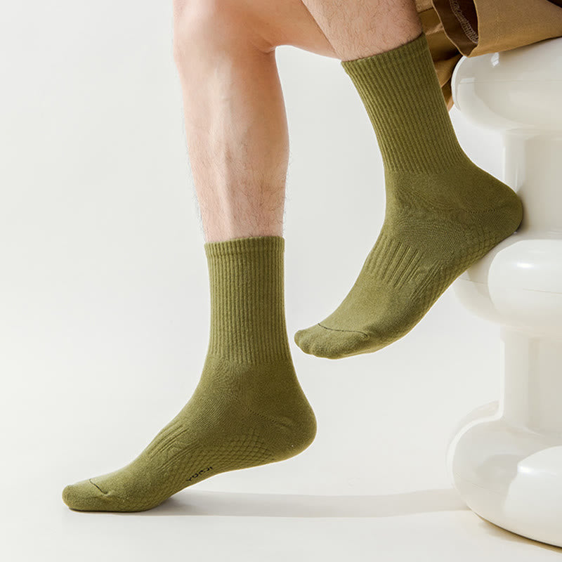 Plusock Solid Color Thickened Quarter Socks(5 Pairs) - image 2