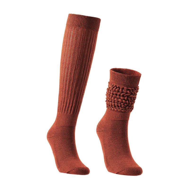 Plusock Solid Color Threaded Slouch Socks(2 Pairs) - Wine - EU36-42(US3-8.5) - image 5