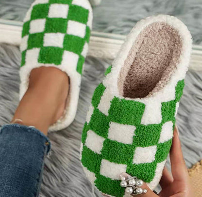 Plusock Plus Size Checkerboard Slippers