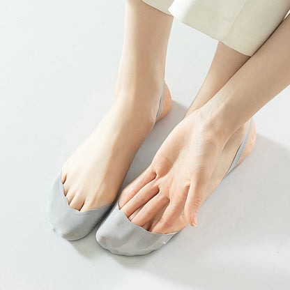 Plus Size Solid Color Padded Half No Show Socks(8 Pairs)