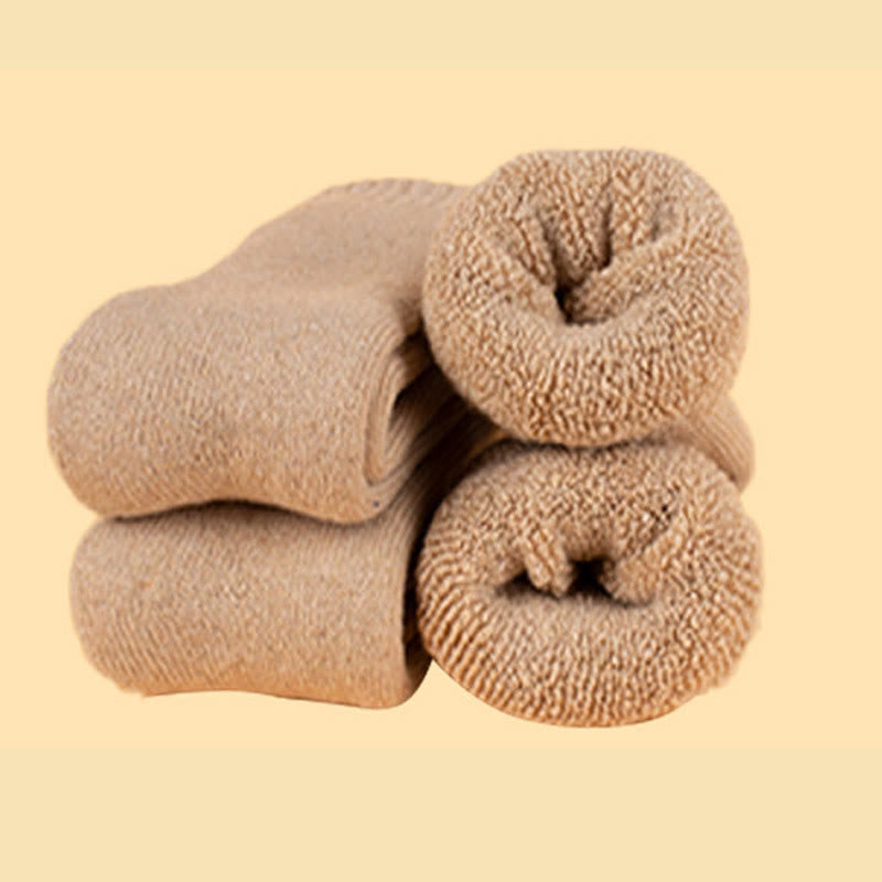 Plusock Plus Size Thick Insulated Heated Winter Crew Socks(5 Pairs) - Camel - EU37-45(US4-11) - image 15