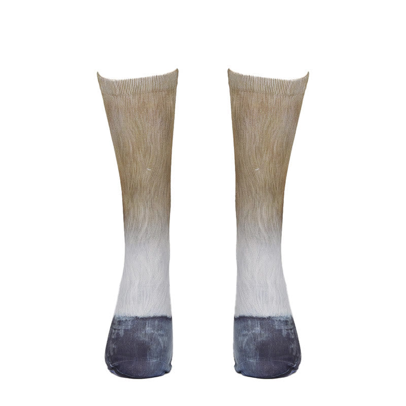 Plus Size Horse Eagle Tiger Paws Quarter Socks(3 Pairs)