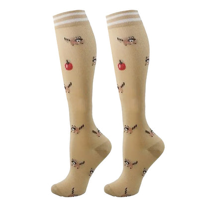 Colorful Animal Patterns Compression Socks(5 Pairs)