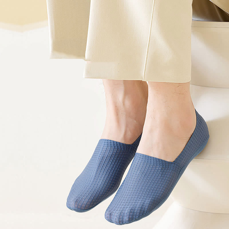 Plus Size Waffle No Show Socks(7 Pairs)