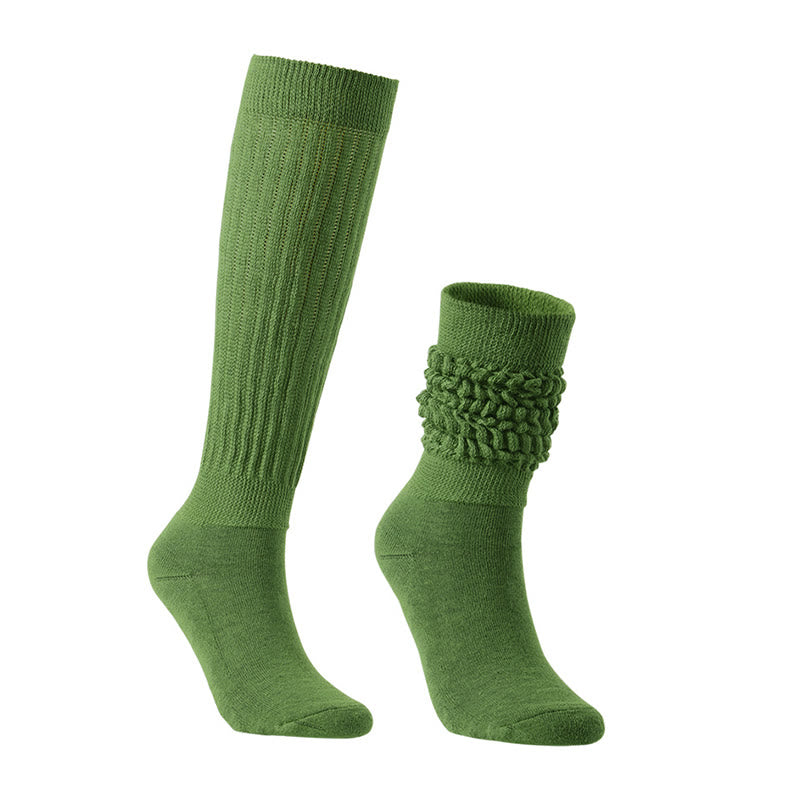 Plusock Solid Color Threaded Slouch Socks(2 Pairs) - Army Green - EU36-42(US3-8.5) - image 6