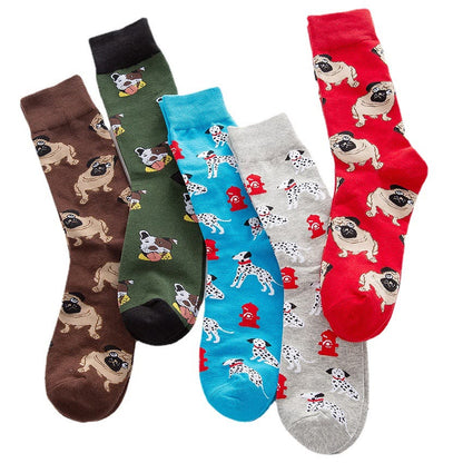 Plusock Plus Size Dalmatian Series Quarter Socks(5 Pairs)
