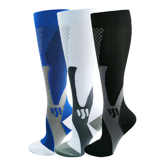 Plusock Colorful Stripe Compression Socks(3 Pairs) - image 0