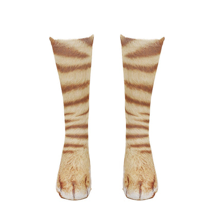 Plus Size Cat Paws Quarter Socks(3 Pairs)