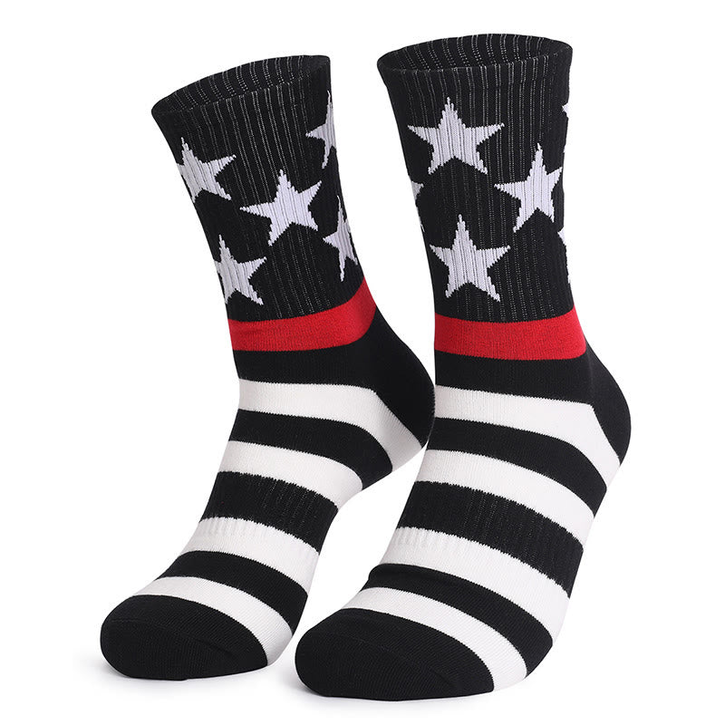 Plus Size American Flag Elements Quarter Socks(4 Pairs)