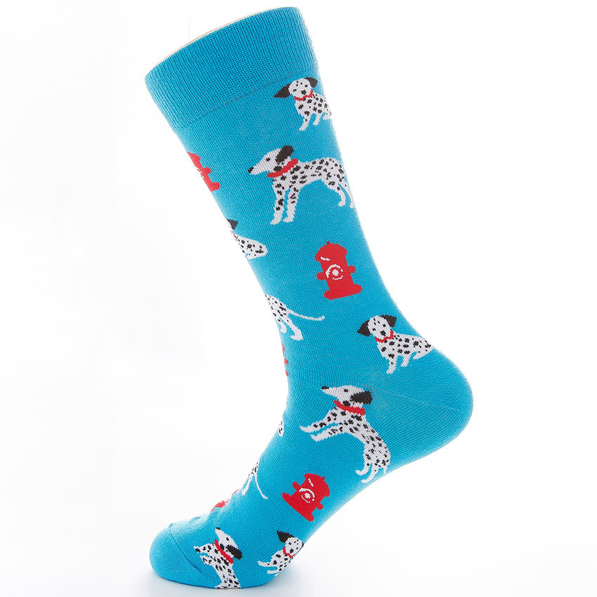 Plusock Plus Size Dalmatian Series Quarter Socks(5 Pairs)