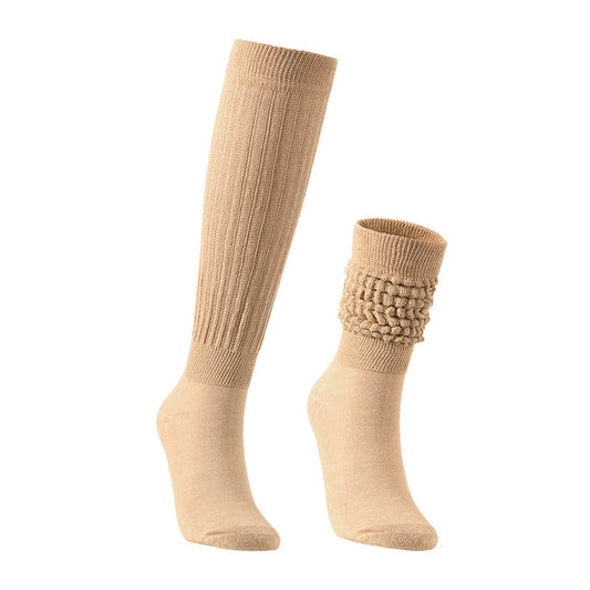 Plusock Solid Color Threaded Slouch Socks(2 Pairs) - Camel - EU36-42(US3-8.5) - image 0