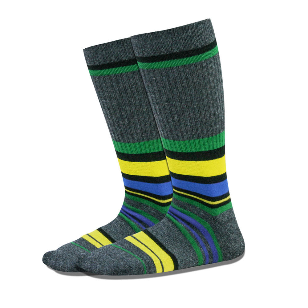 Plusock Dark Green Stripes Knee High Cushioned Socks - image 2