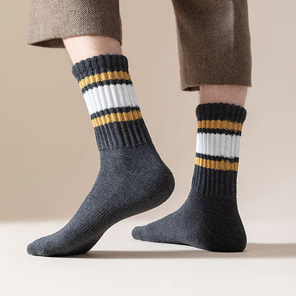 Plusock Plus Size Thickened Stripes Quarter Socks(7 Pairs) - image 6