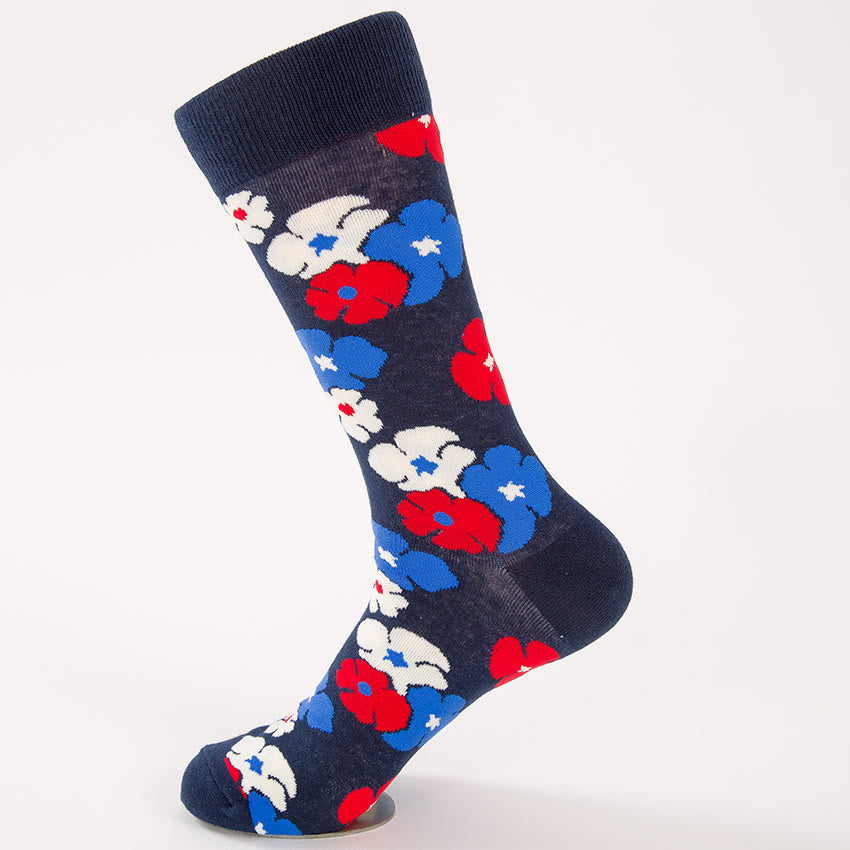 Plusock Plus Size Sakura Leaves Quarter Socks(5 Pairs)