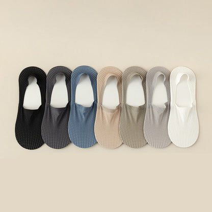 Plus Size Waffle No Show Socks(7 Pairs)