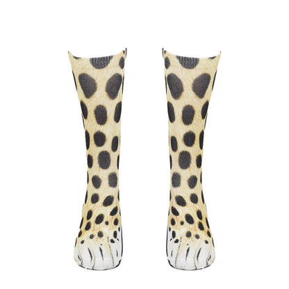 Plus Size Polar Bear Fox Leopard Paws Quarter Socks(3 Pairs)