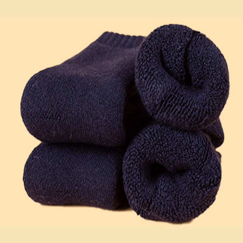 Plusock Plus Size Thick Insulated Heated Winter Crew Socks(5 Pairs) - Navy Blue - EU37-45(US4-11) - image 17