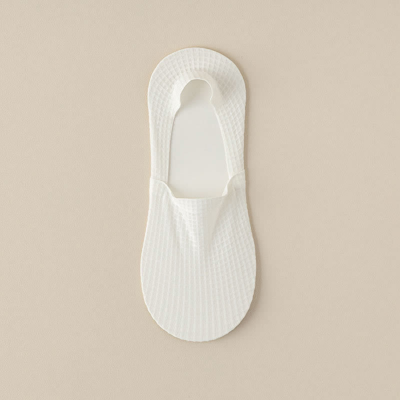 Plus Size Waffle No Show Socks(7 Pairs)