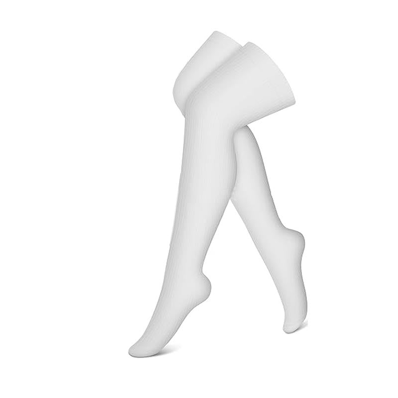 Black White Nude Thigh High Compression Socks(3 Pairs)