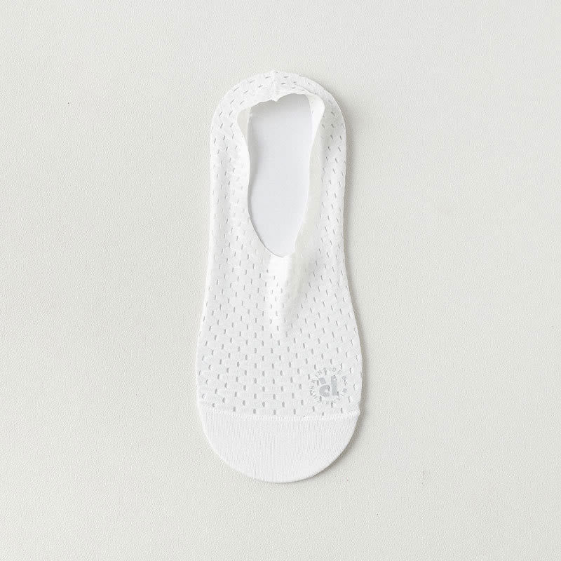 Plus Size Solid Color Mesh No Show Socks(6 Pairs)