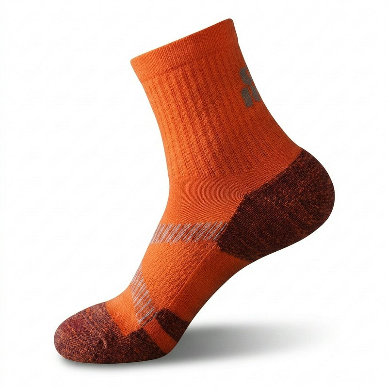 Plusock Active Air Knit Cushioned Quarter Compression Socks(3 Pairs) - Qrange+Grey+White - EU39-43(US6-9) - image 5