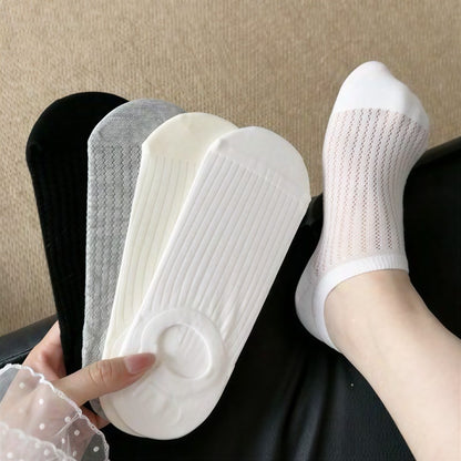 Plusock Ribbed Breathable No Show Socks (4 Pairs) - Multicolor - EU36-40(US3-7) - image 0