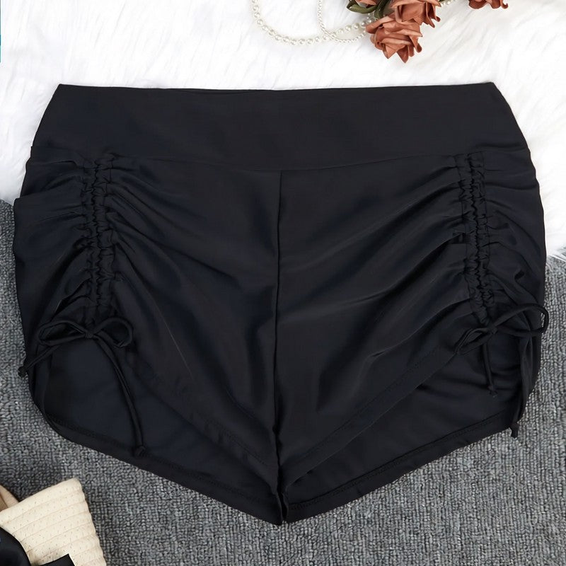 Plusock Black Ruched High Waist Swim Short - image 3