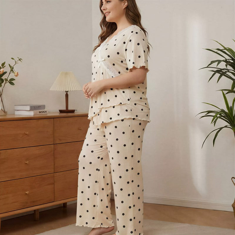 Plusock Lace Polka Dot Pajama Set - image 3