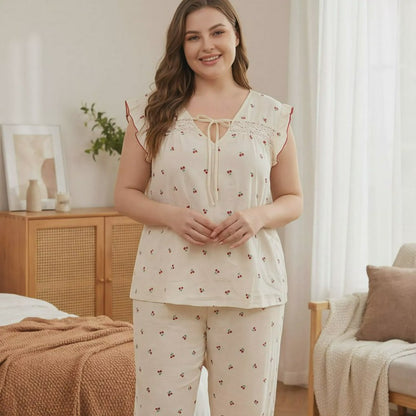 Plusock Soft Floral Bow Pajama Set - image 3