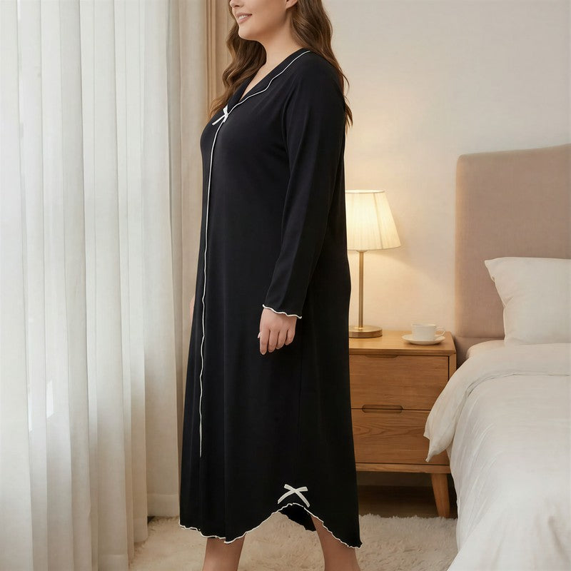 Plusock Tencel Bow Trim Nightgown - image 2