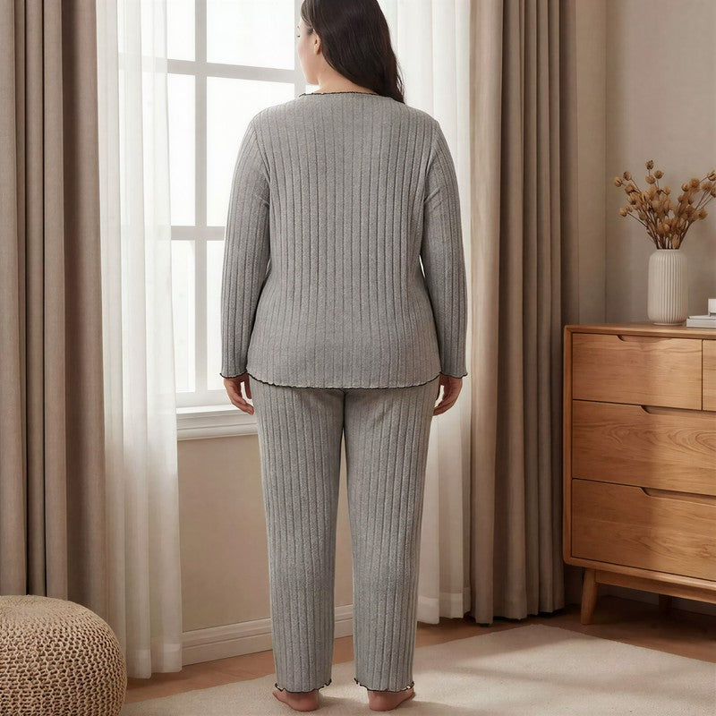 Plusock Soft Ribbed Lounge Pajama Set - image 3