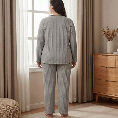 Plusock Soft Ribbed Lounge Pajama Set - image 3