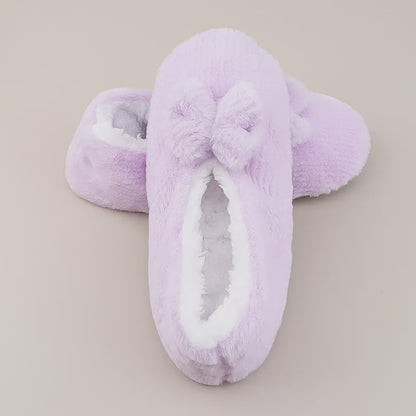 Plusock Lavender Bow Plush Slipper Socks - image 11