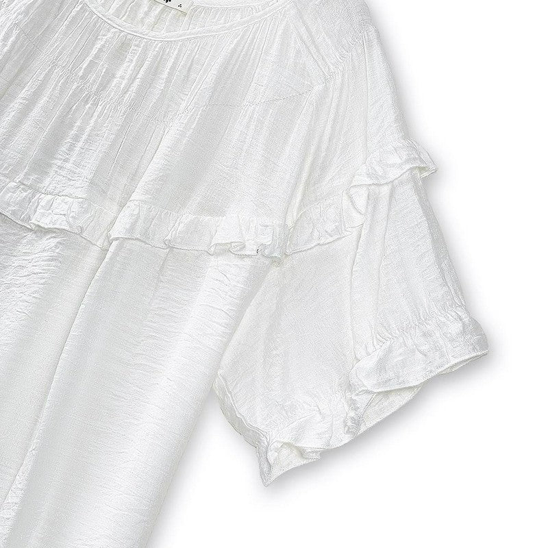 Plusock Crinkled Rayon Blend Ruffle Yoke Blouse - image 6