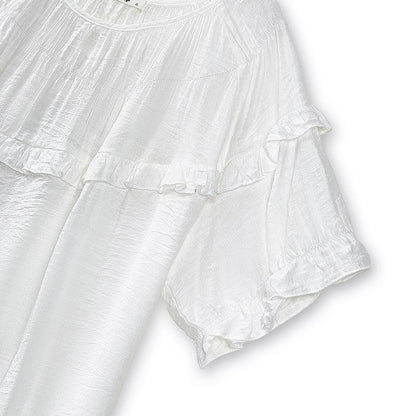 Plusock Crinkled Rayon Blend Ruffle Yoke Blouse - image 6