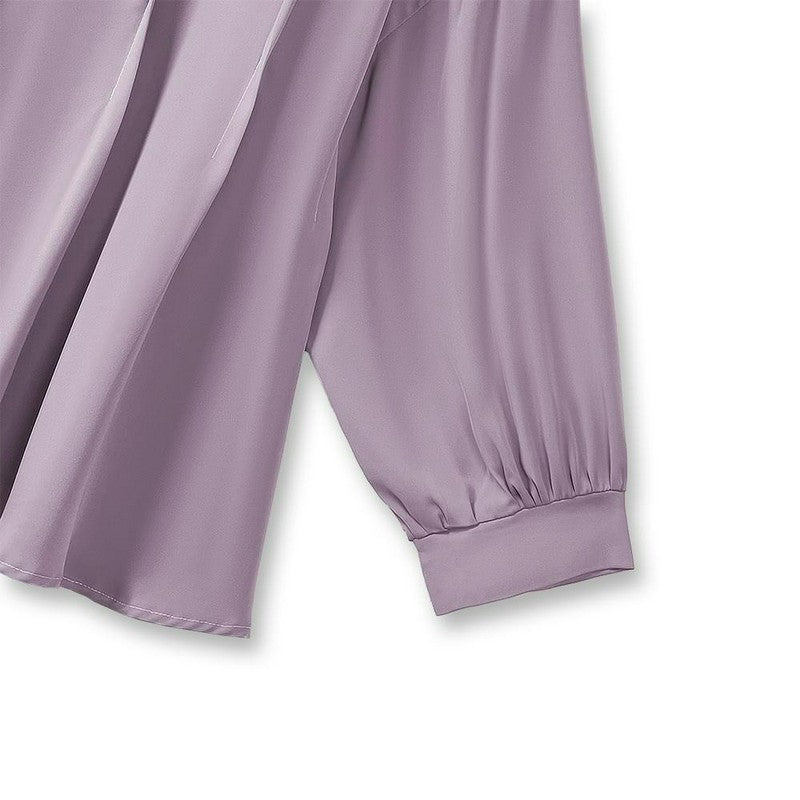 Plusock Draped V Neck Loose Fit Blouse - image 4