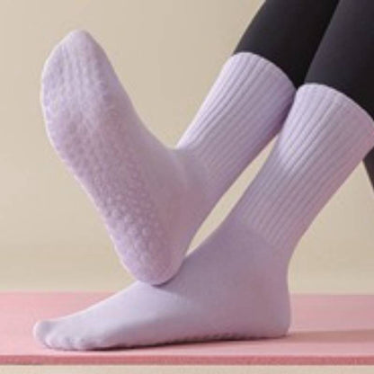Plusock Soft Ribbed Cotton Blend Yoga Socks(4 Pairs) - image 1