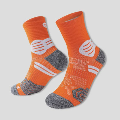 Plusock Contrast Stripe Quarter Compression Socks(3 Pairs) - Orange - EU40-45(US7-12) - image 5