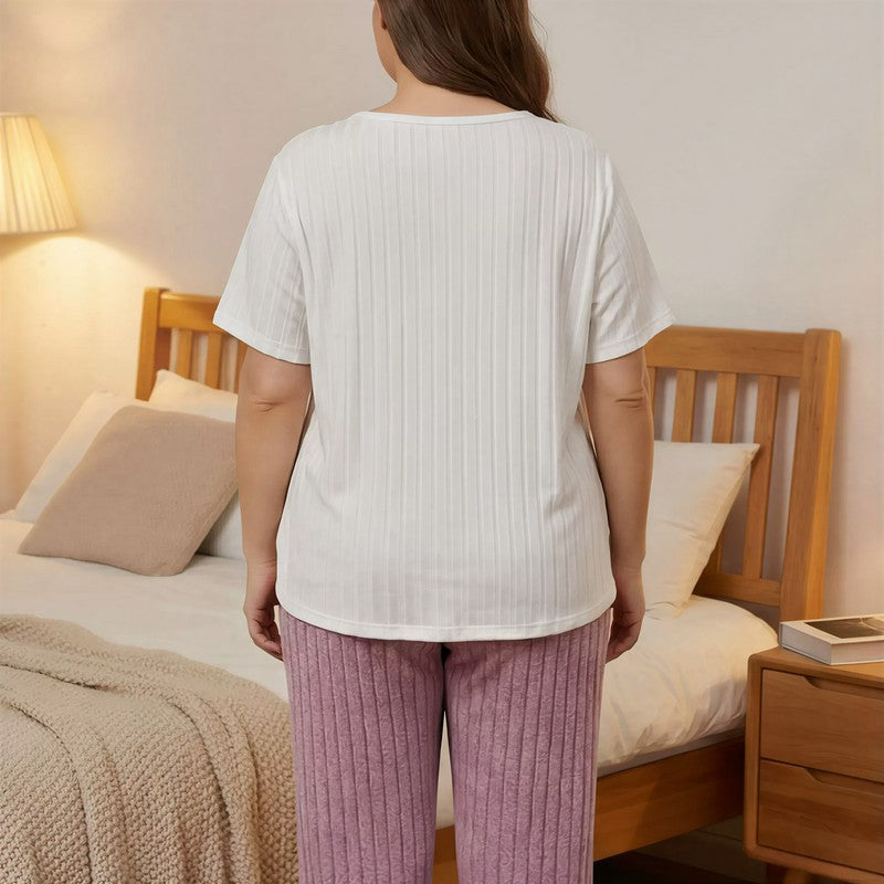 Plusock Good Night Ribbed Pajama Set - image 2